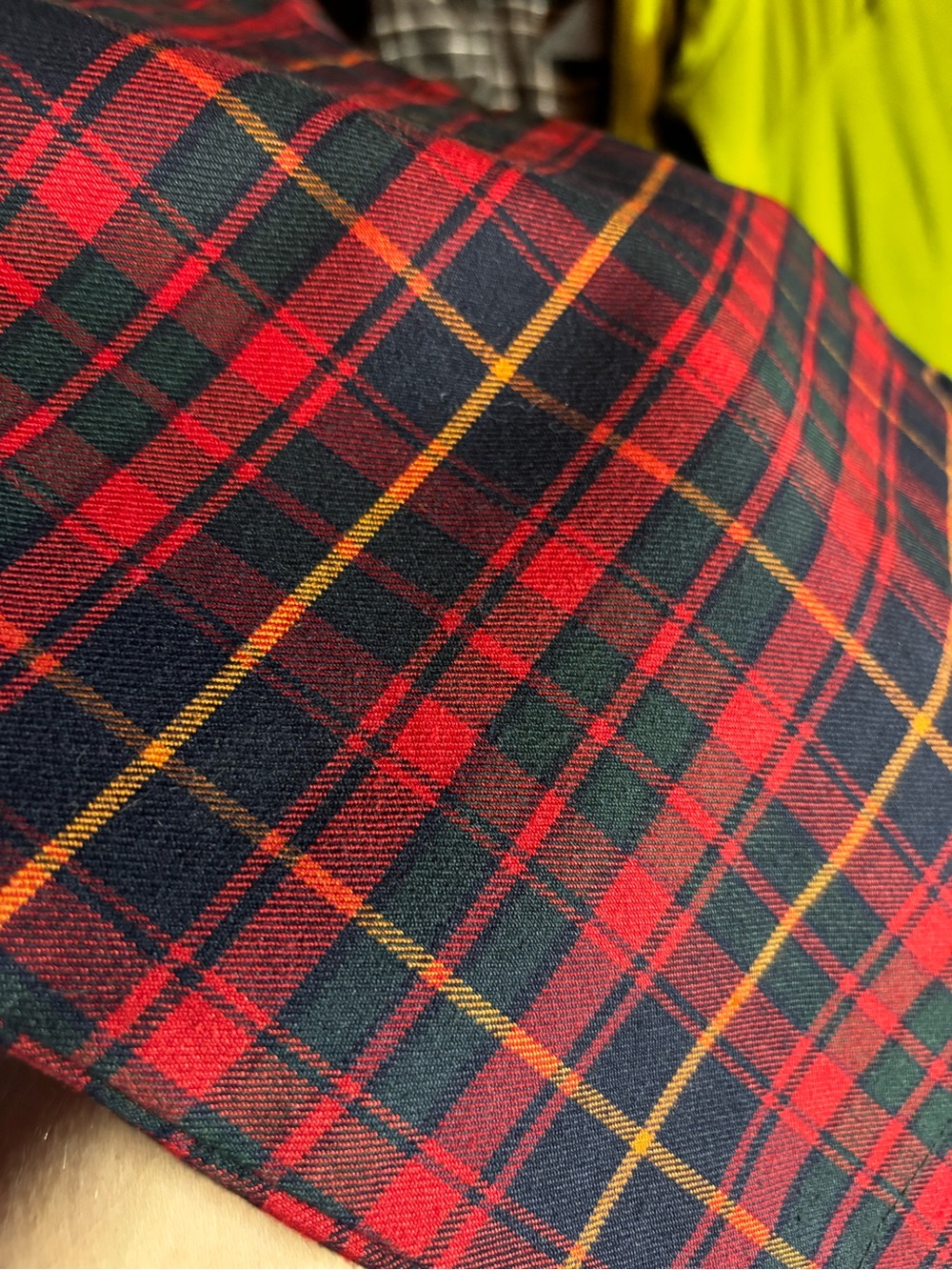 Collectif London Red, Navy, Green Plaid Pencil Skirt Pinup Retro Size 10 - Picture 4 of 9